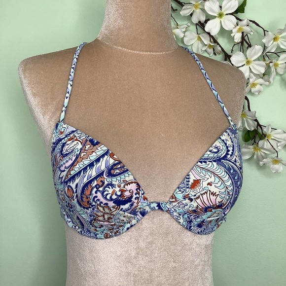 Victoria’s Secret The Fabulous Racer Back Push Up Underwire Bikini Top Tassels - Picture 1 of 16